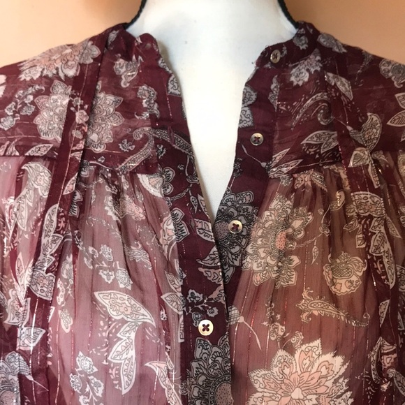 Lucky brand sheer patterned top - Picture 5 of 6
